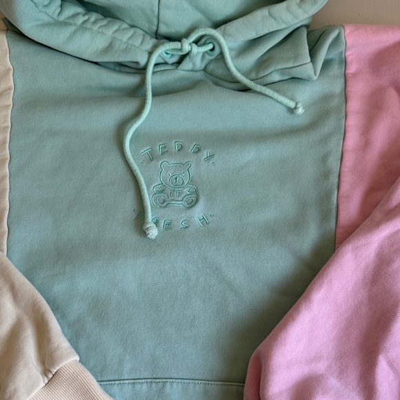 Teddy Fresh Mint, Cream, and Pink Colorblock Hoodie - Picture 3 of 7